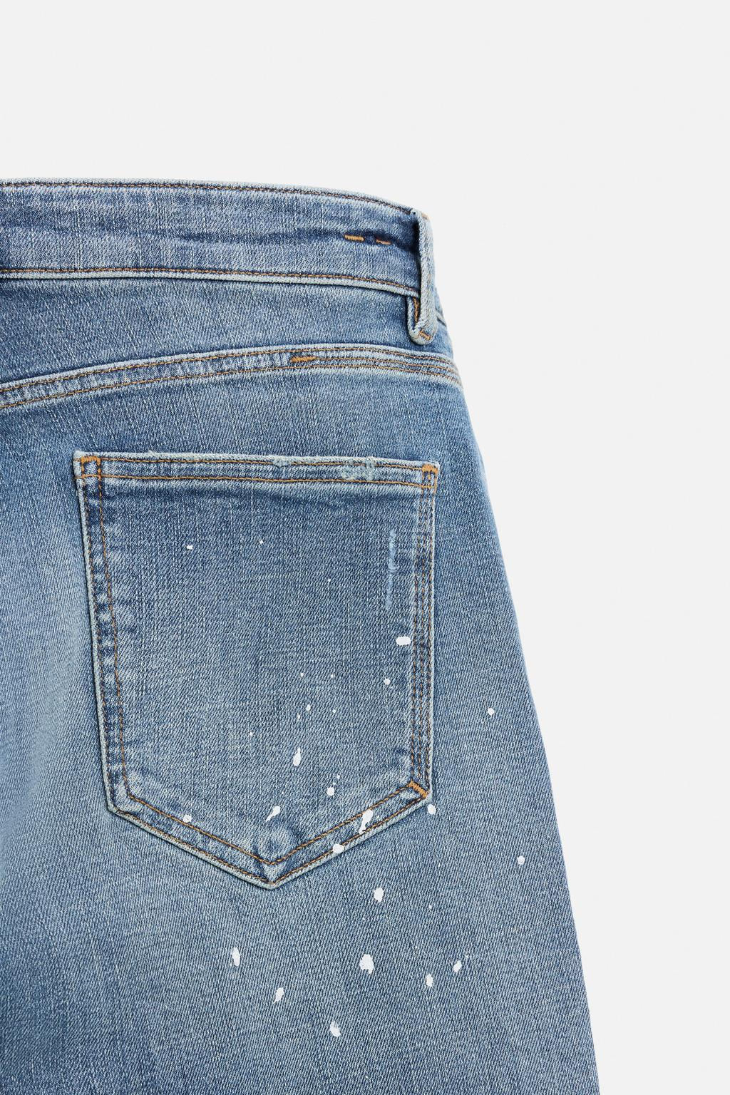 RIPPED SKINNY JEANS WITH PAINT SPLATTER - Zara фото 25