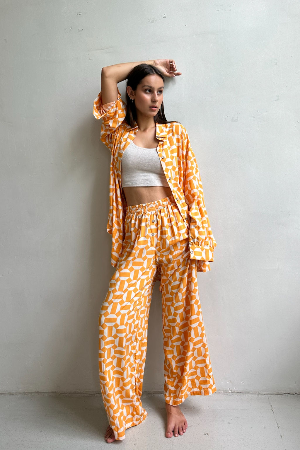 Костюм женский SET065/05/Желтый, белый