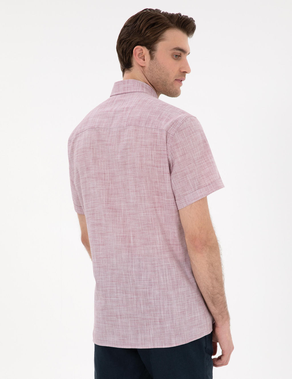 Bordo Keten G_r_n_ml_ Regular Fit K_sa Kollu G_mlek