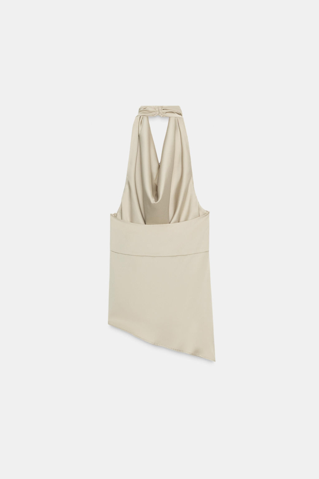 ASYMMETRIC SATIN HALTER TOP - Zara фото 8