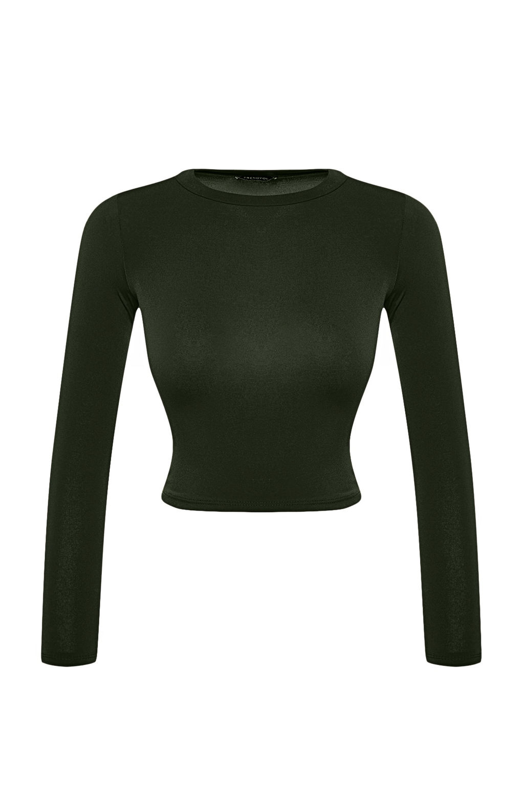 Trendyolmilla Bordo Dik Yaka Fitted/Vucuda Oturan Uzun Kol Buzgulu Esnek Orme Bluz TWOAW23EL01391  фото 7