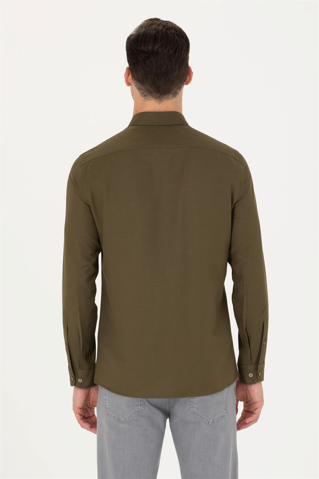 Мужская базовая рубашка цвета хаки с длинным рукавом Неожиданная скидка в корзине - U.s. polo assn фото 5
