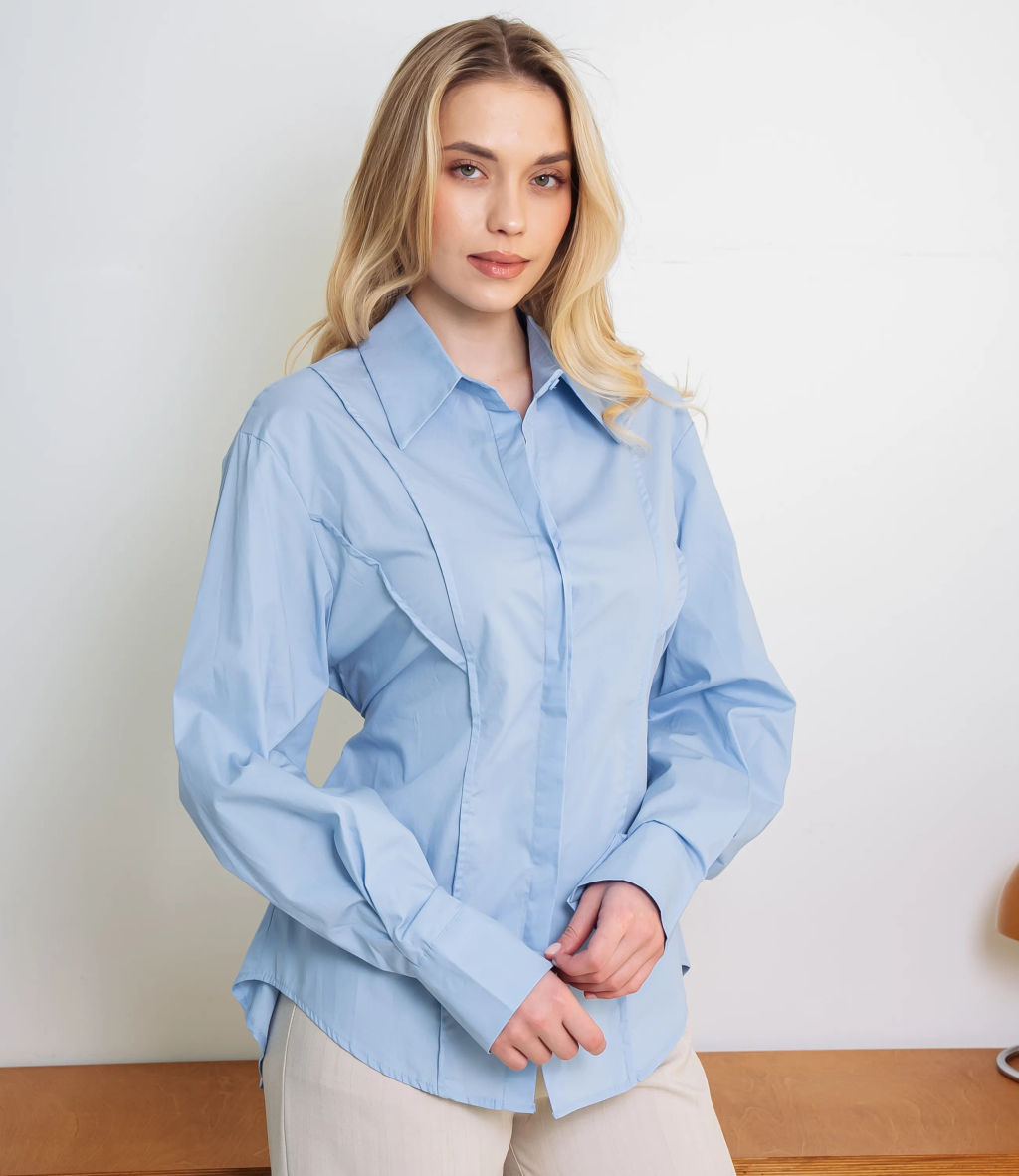 Рубашка #КТ3696, голубой - Dommod фото 2