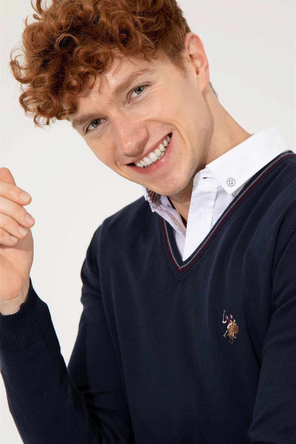 U. S. Polo Assn Мужской темно-синий базовый свитер - U.s. polo assn фото 10