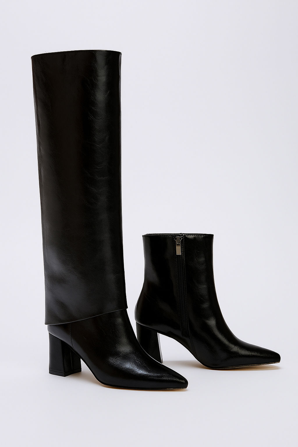 Siyah 2 Farkl? Kullan?ml? Hem Cizme Hem Bot Kad?n Blok Topuk Cizme TAKAW26CZ00027