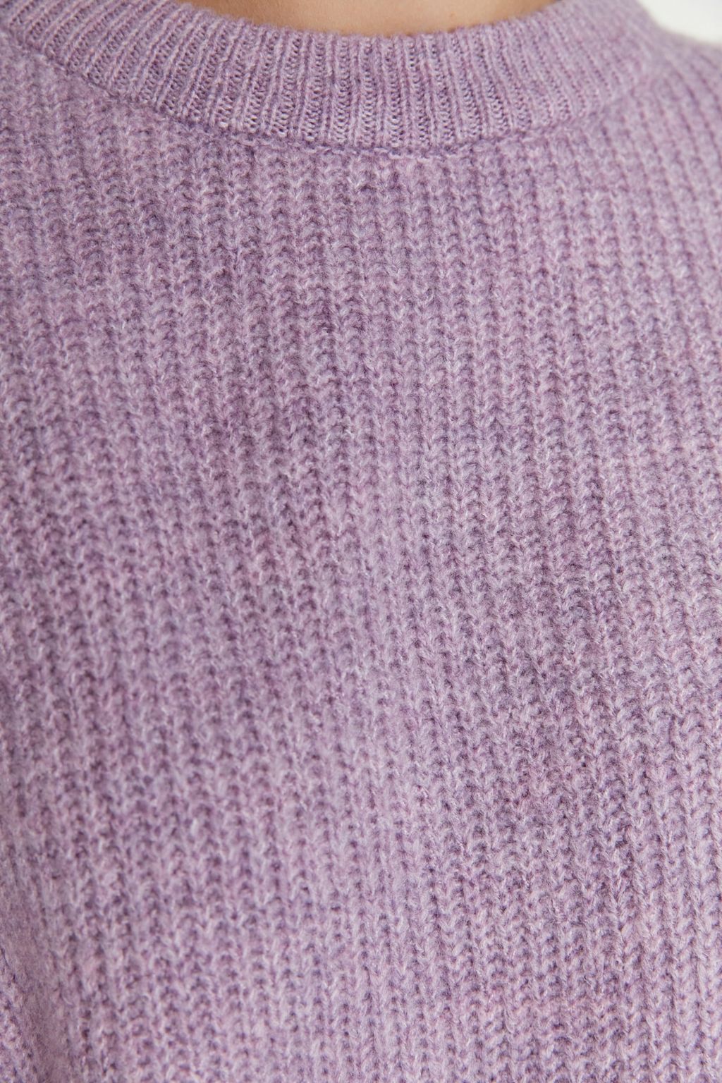 Lila Genis Kal?p Yumusak Dokulu Basic Triko Kazak TWOAW20FV0142