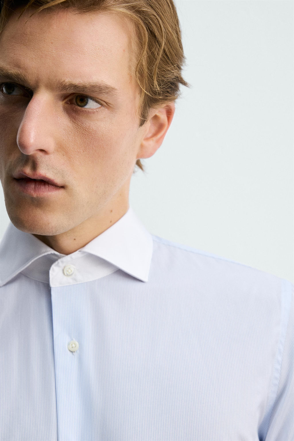 CAMISA SLIM FIT CUELLO CONTRASTE / rayas - Zara фото 5