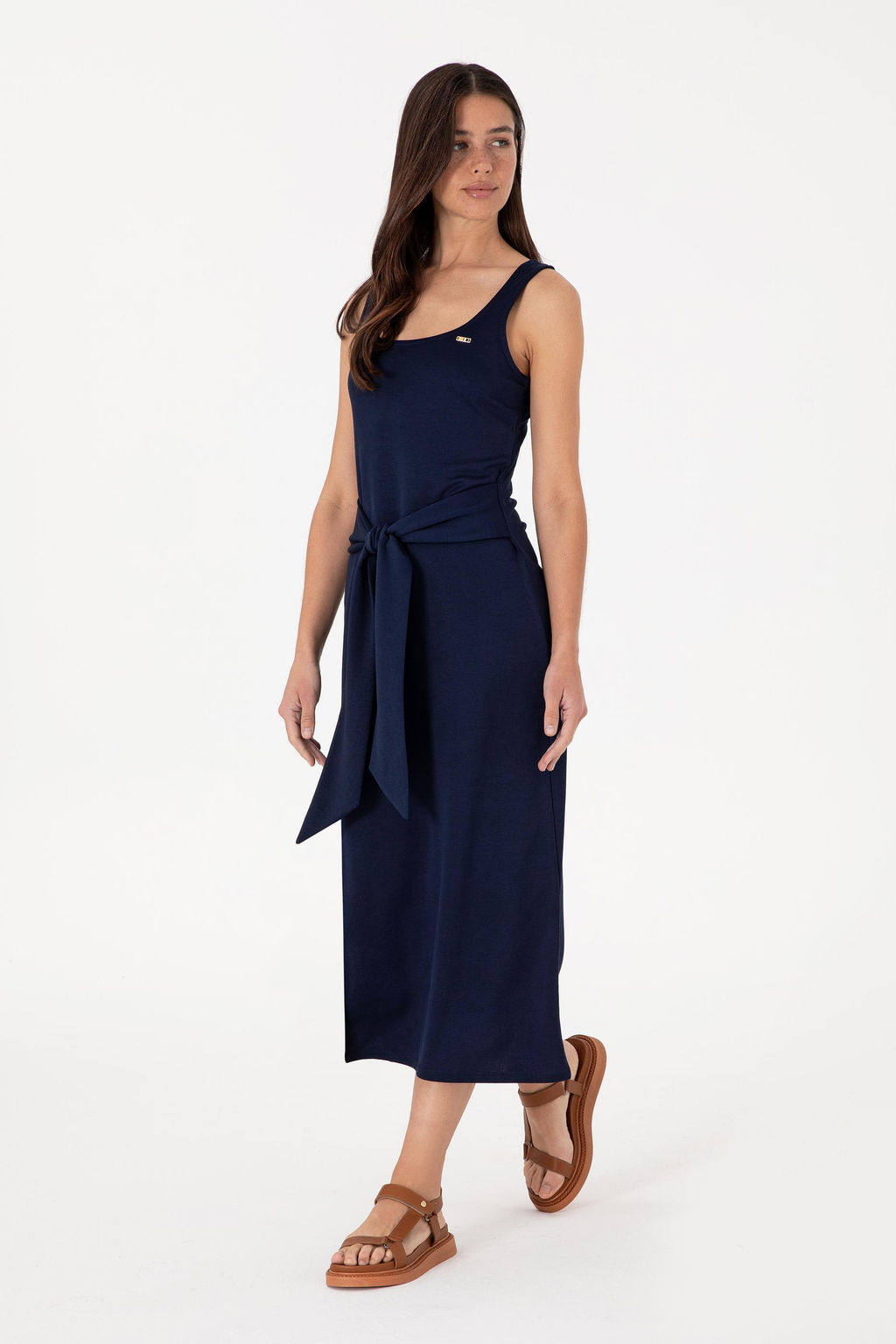 Kad_n Lacivert _rme Elbise Sepette S_rpriz _ndirim