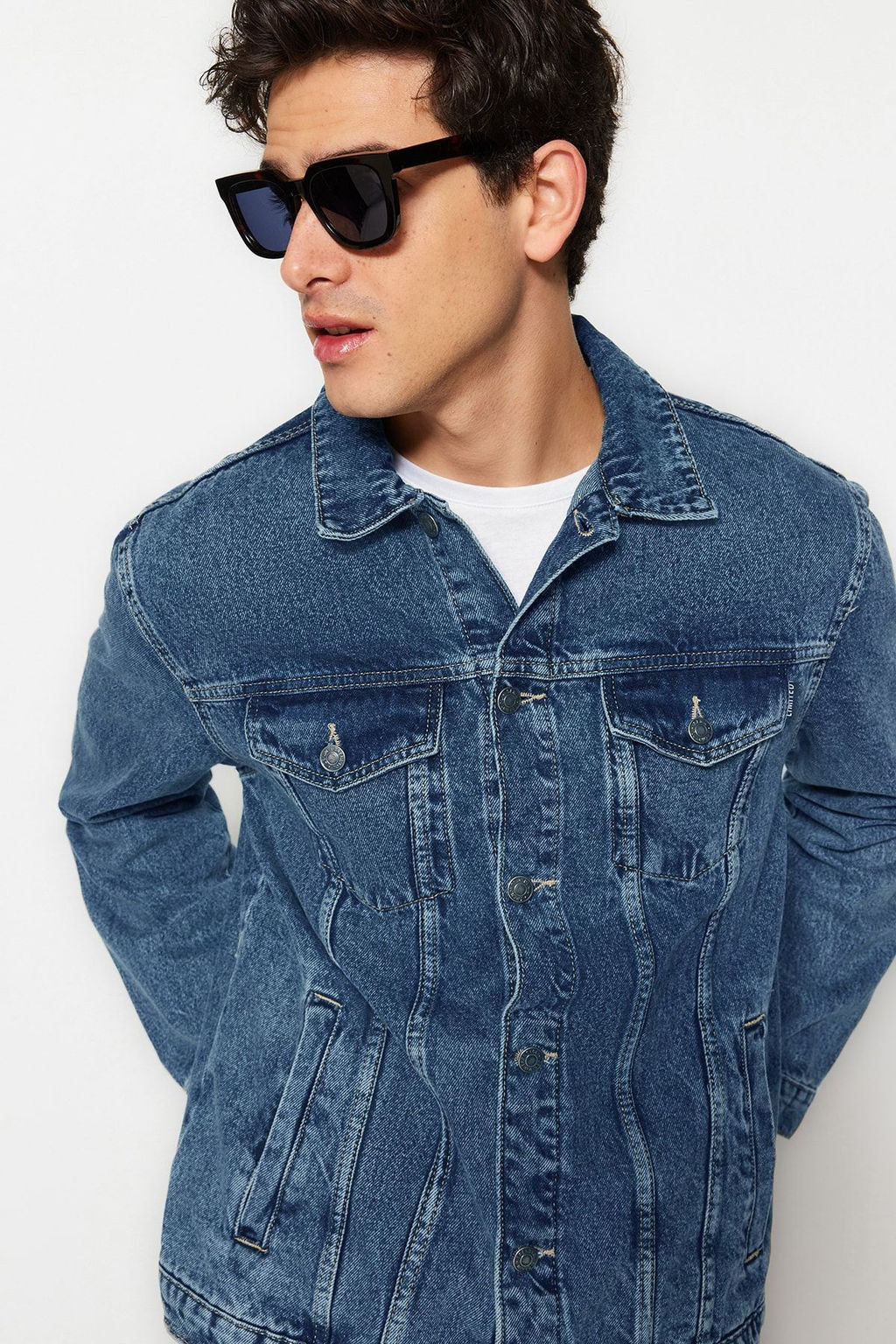 TRENDYOL MAN Premium Lacivert Regular Fit Denim Kot Ceket TMNSS23CE00023 - Trendyolmilla фото 3