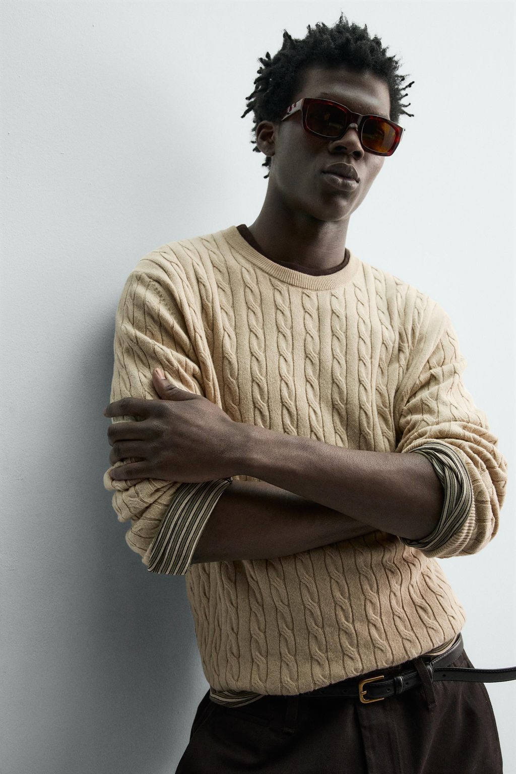 CABLE-KNIT COTTON BLEND JUMPER - Zara фото 6