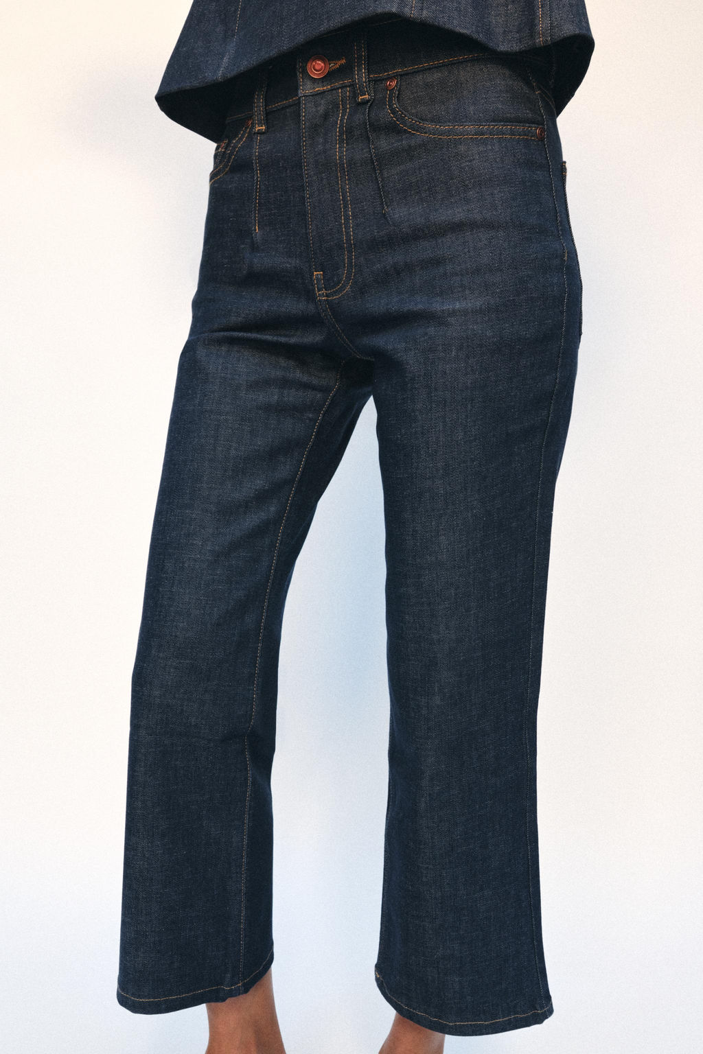 JEANS ZW COLLECTION CROPPED FLARE TIRO MEDIO / Azul - Zara фото 2