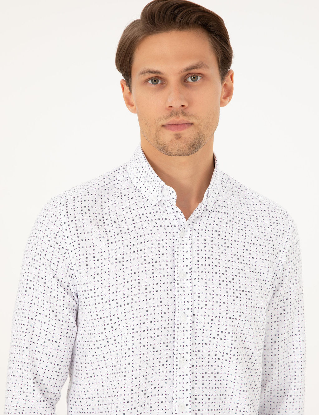 Рубашка Slim Fit индиго с длинным рукавом