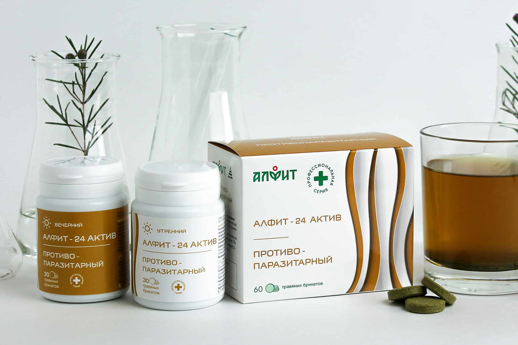 Алфит-актив 24 (противопаразитарный) БАД в брикетах Алфит 5802