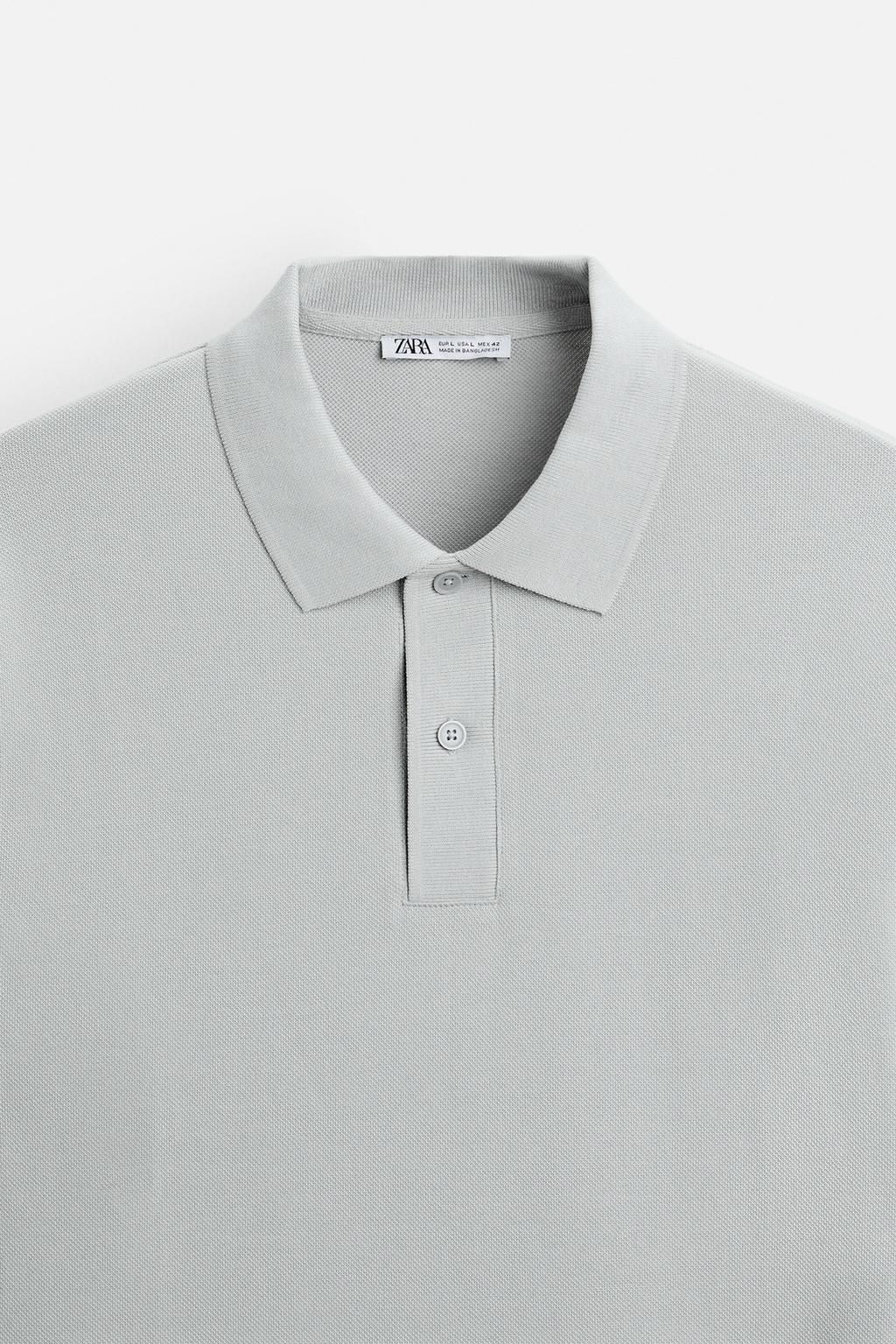 TEXTURED PIQUE POLO SHIRT - Zara фото 8
