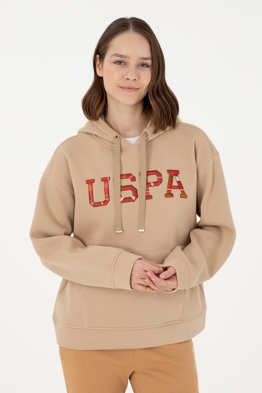 Женский свитшот песочного цвета Неожиданная скидка в корзине - U.s. polo assn фото 3