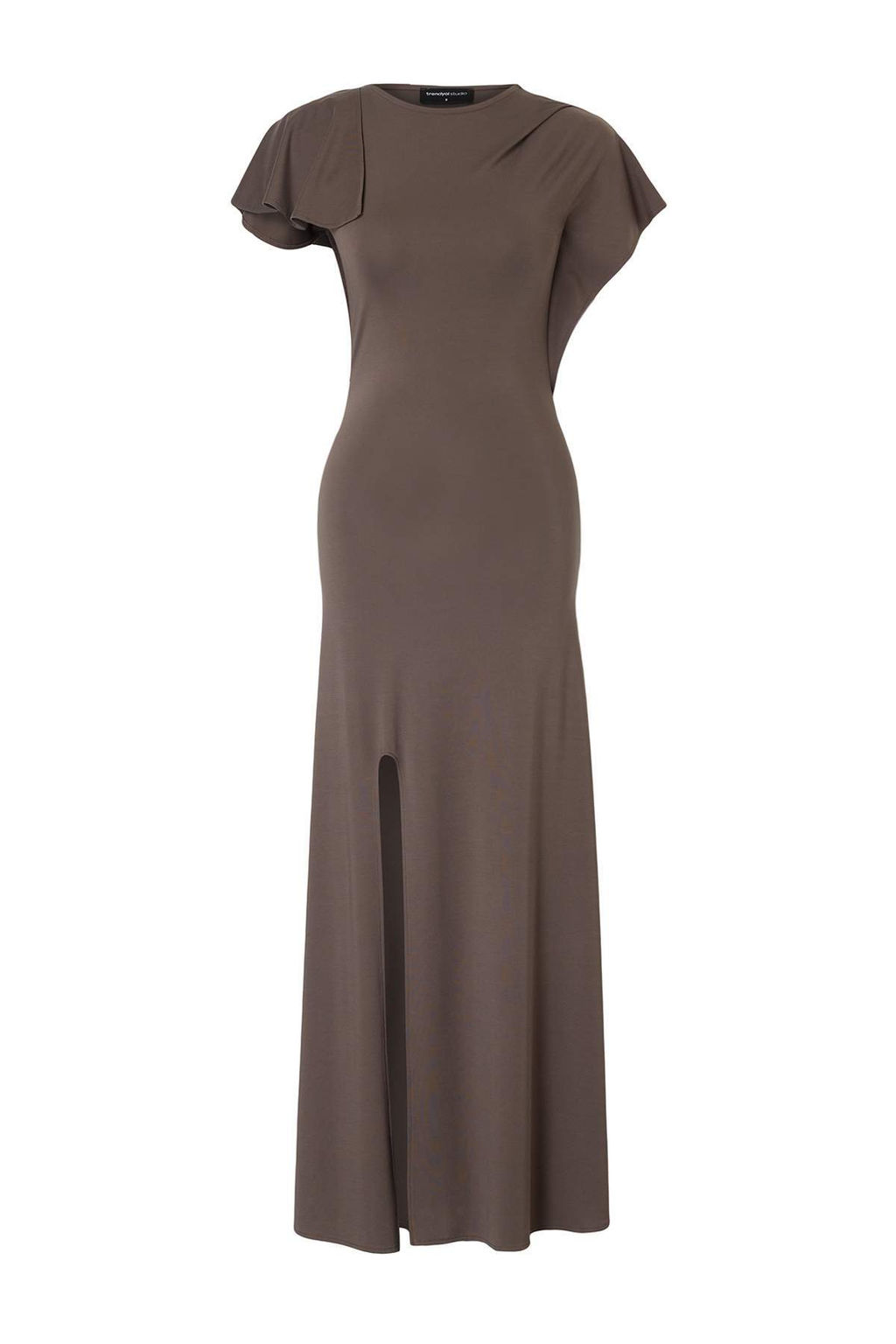 Trendyol Studio Collection Haki Bodycon Melek Kol K?sa Kollu Esnek Orme Elbise TWOSS26EL00393 - Trendyolmilla фото 5