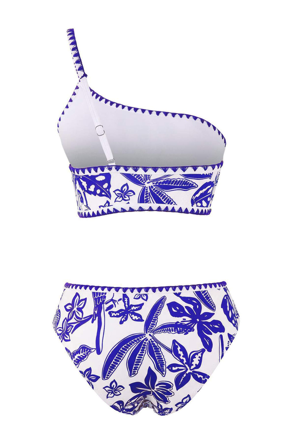 Kahverengi Tropikal Desenli Nak?sl? Tek Omuz Yuksek Bel Bikini Tak?m? TBESS26BT00010 - Trendyolmilla фото 6