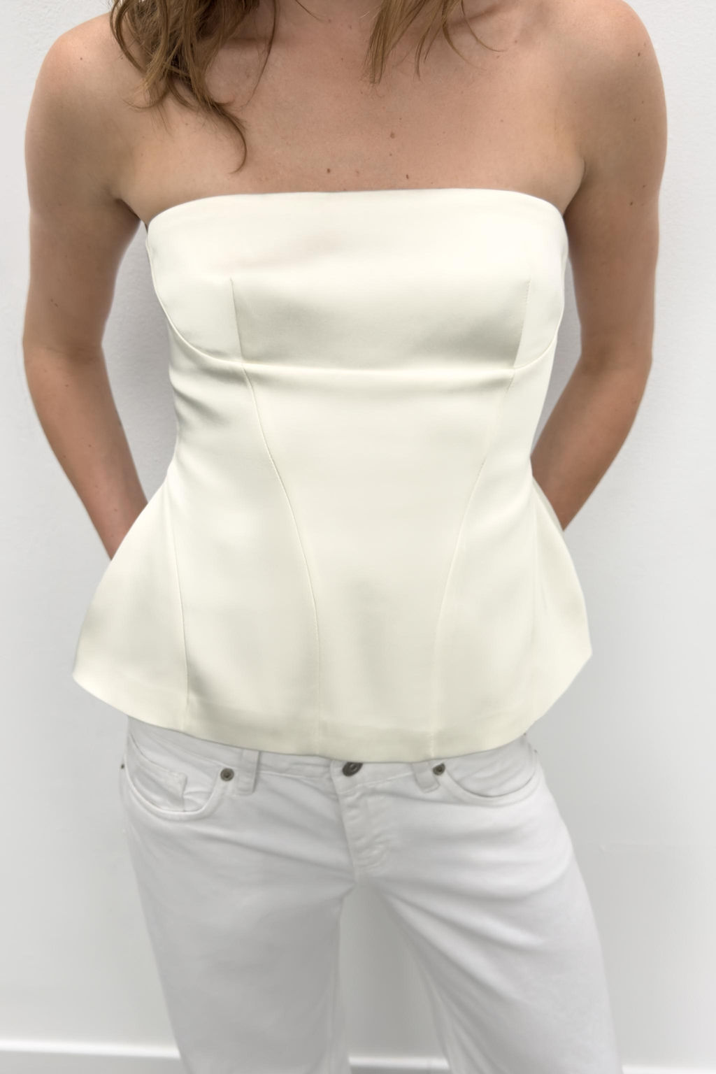 TOP PALABRA DE HONOR PEPLUM / Blanco roto