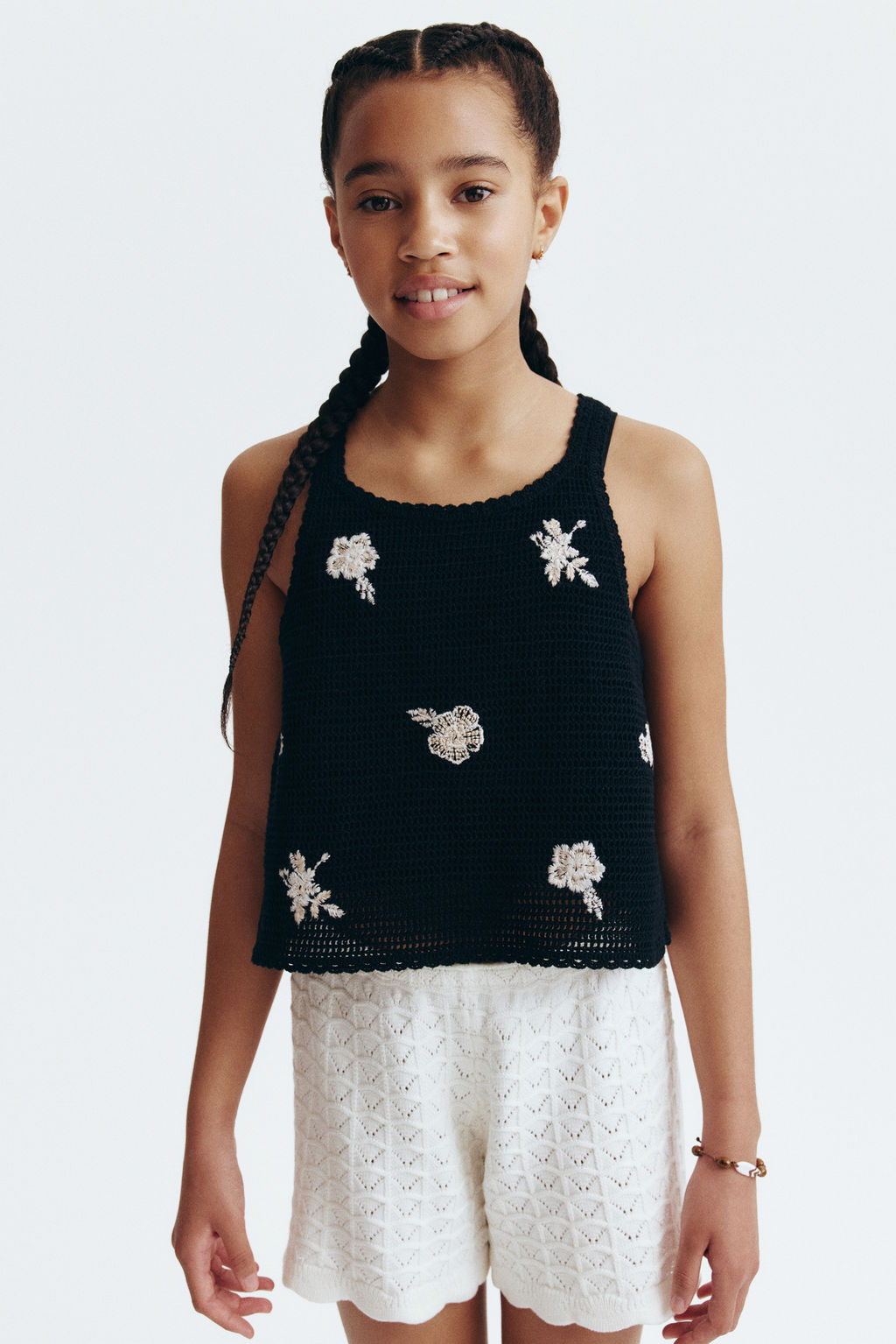 Top efecto crochet con detalles bordados - H&m фото 5