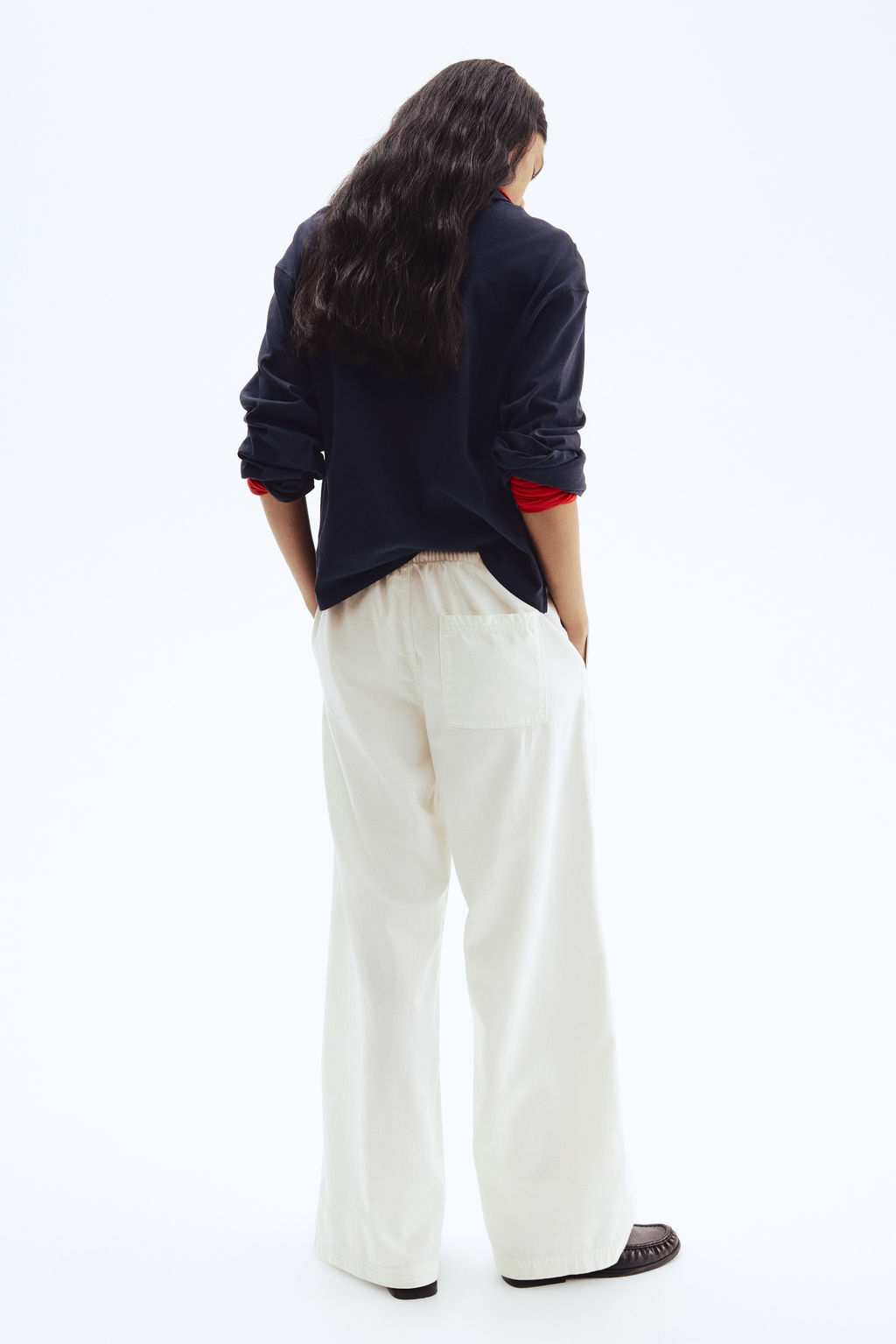 Pantal?n denim con cord?n de ajuste - H&m фото 11