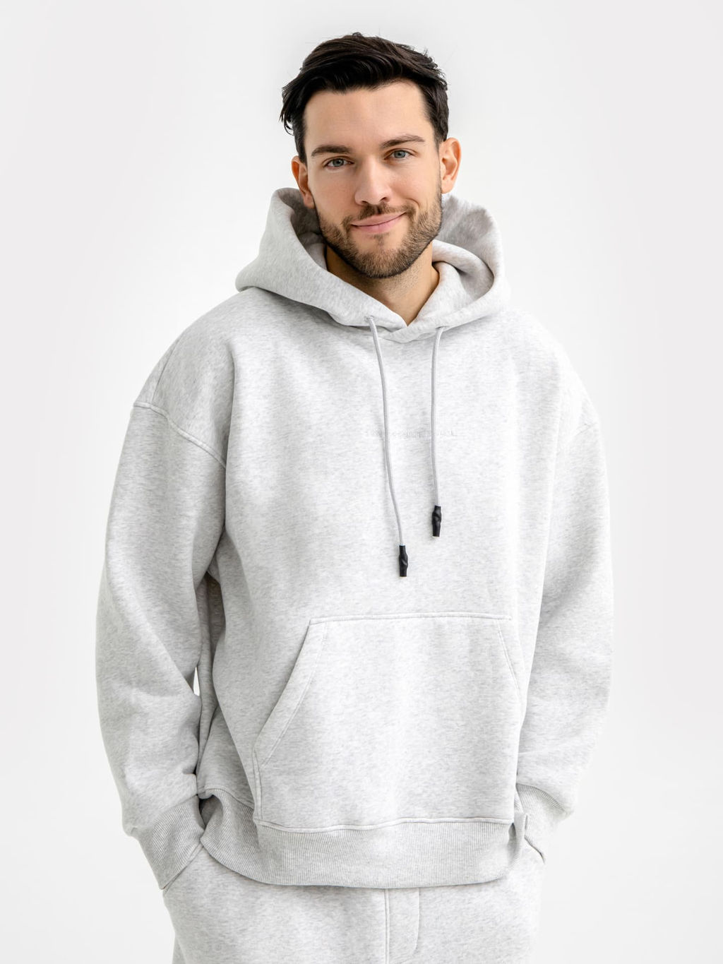 Худи мужское серое серый меланж 4306-А 121867