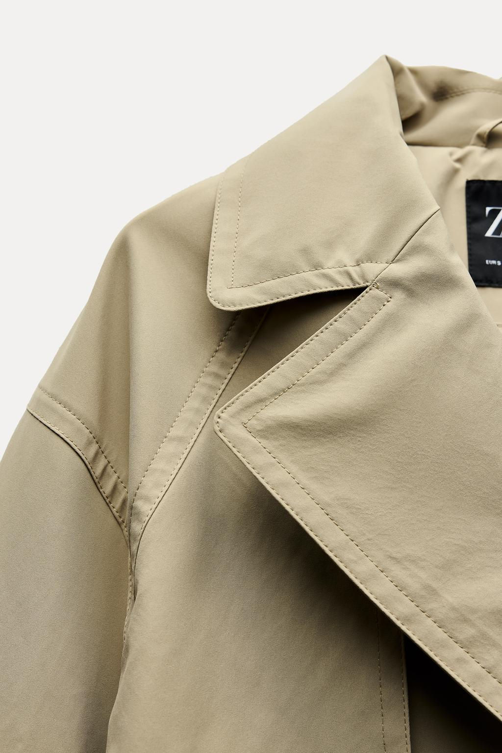 WATER-REPELLENT MIDI TRENCH COAT WITH BELT - Zara фото 5
