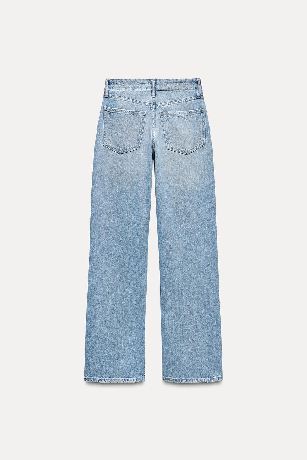 TRF WIDE-LEG MID-RISE MIRRORED JEANS - Zara фото 7