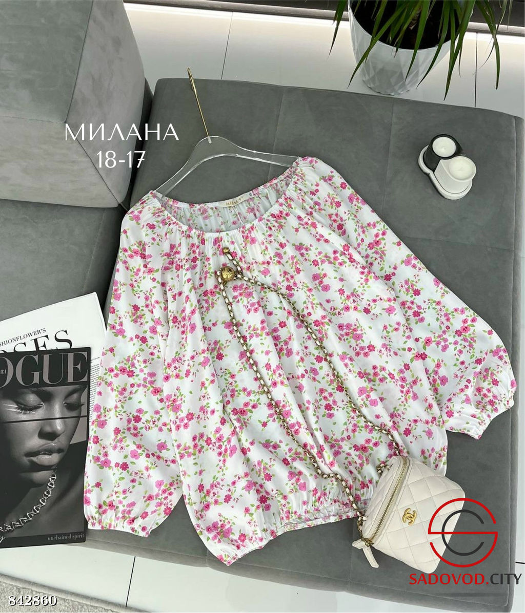 Летняя женская кофта с цветами