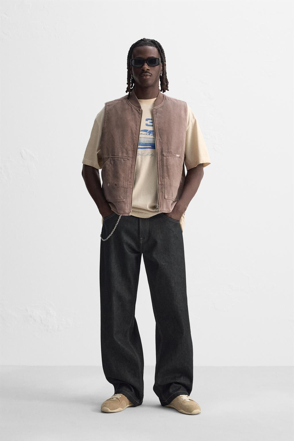 ZIP-UP WASHED GILET