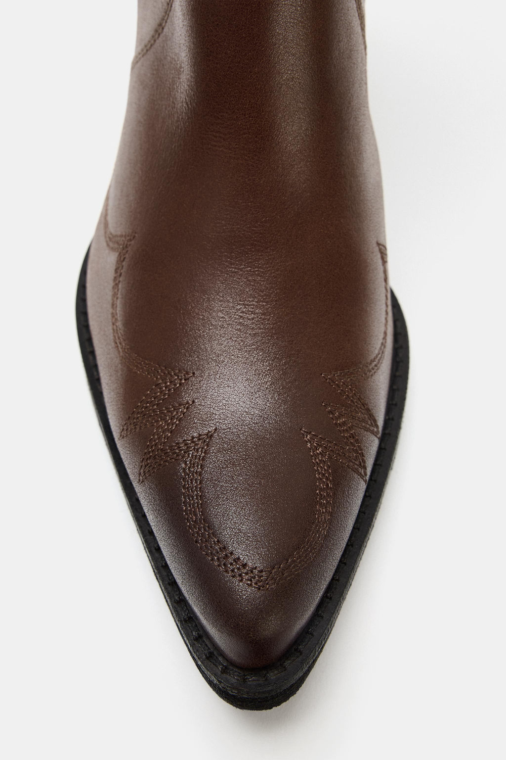 BOT?N COWBOY PIEL BORDADOS / Marr?n - Zara фото 6