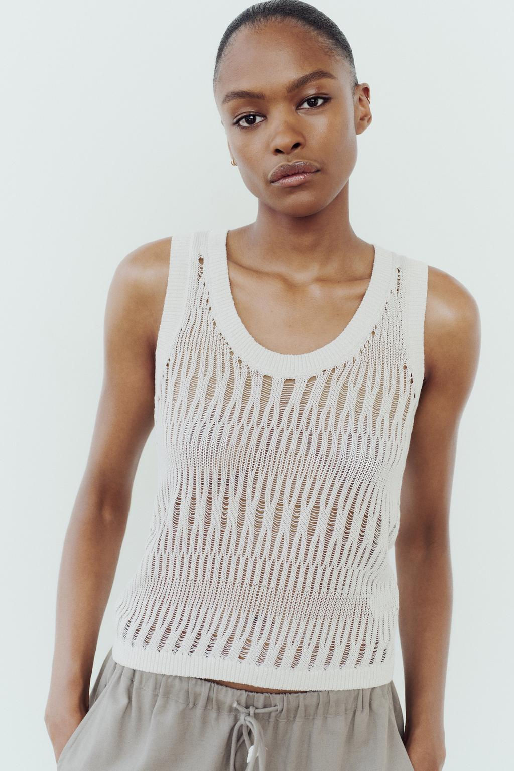 SLEEVELESS METALLIC THREAD KNIT TOP - Zara фото 2