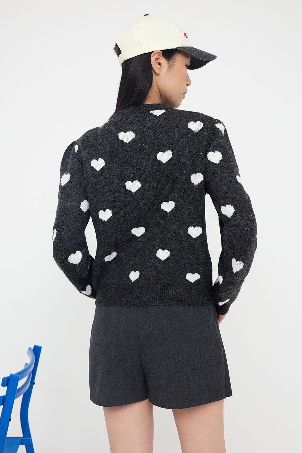 Antrasit Genis Kal?p Kalp Desenli Yumusak Dokulu Triko H?rka TWOAW26HI00033 - Trendyolmilla фото 4