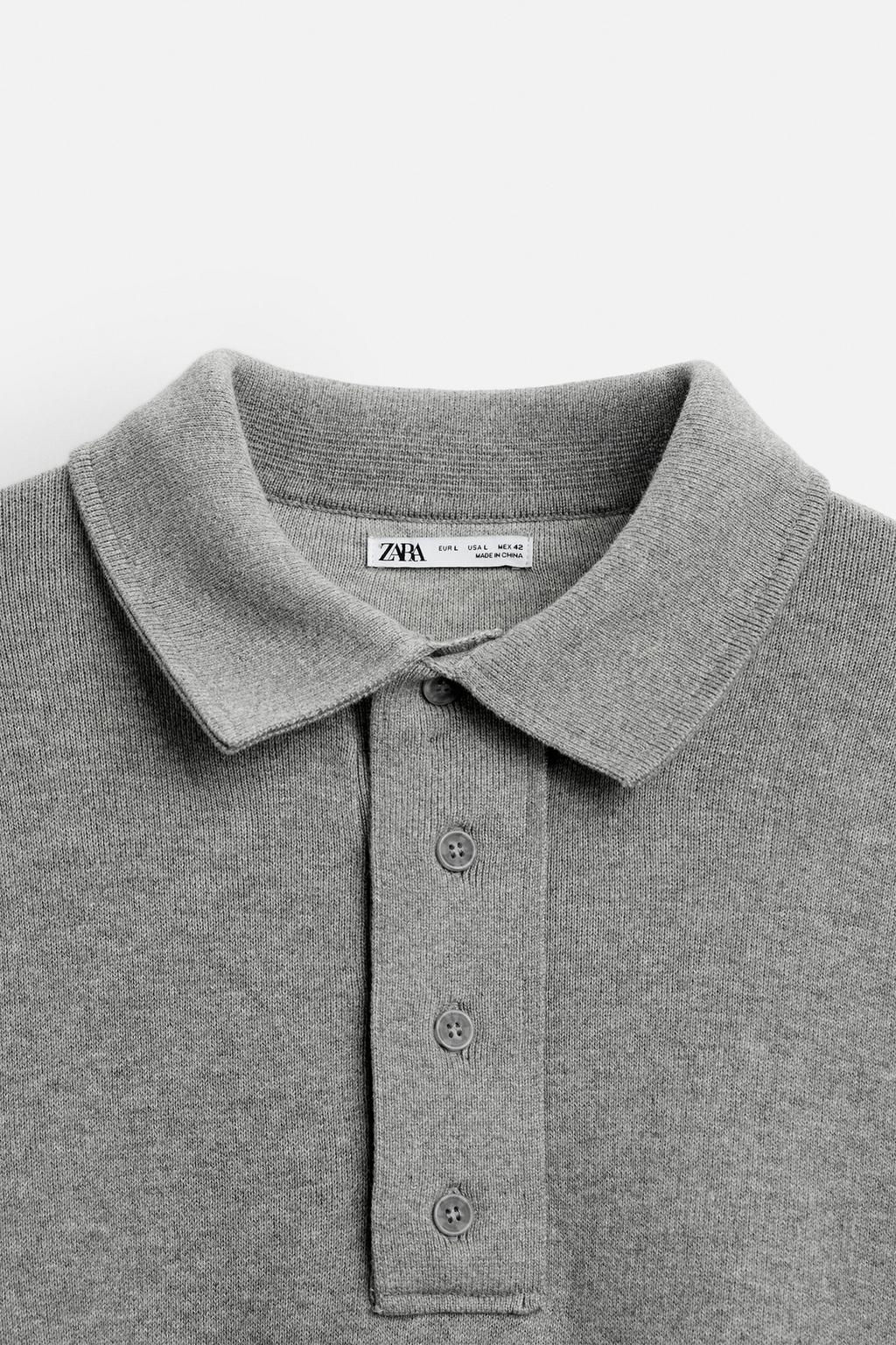 IRREGULAR STITCH KNIT POLO SHIRT - Zara фото 9