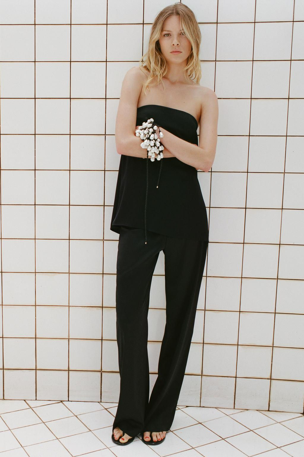 HIGH-WAIST SATIN TROUSERS - Zara фото 9