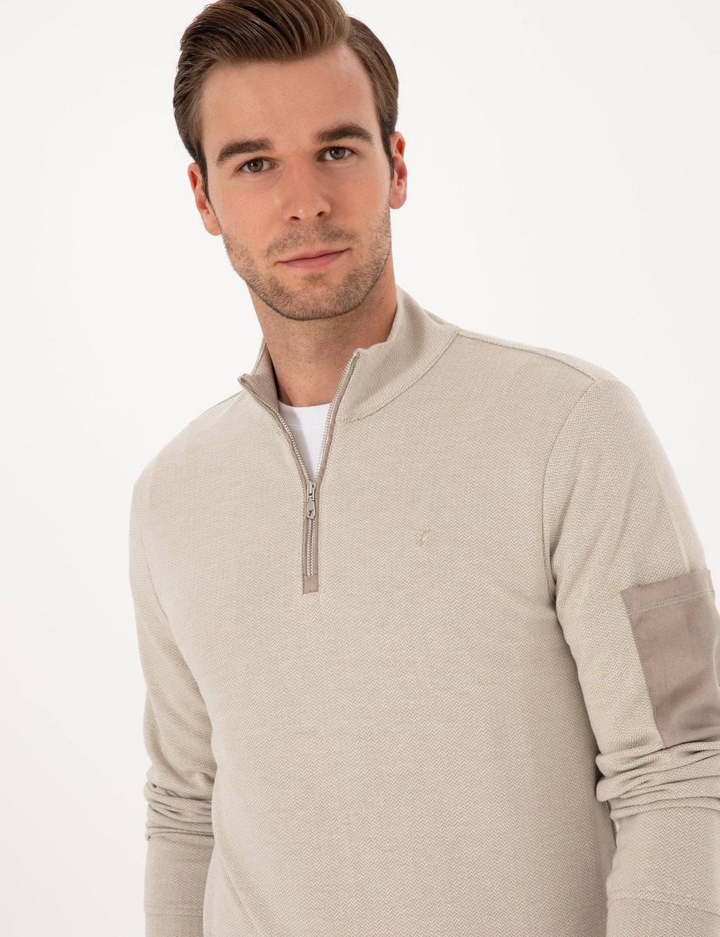 Bej Regular Fit Sweatshirt - Cacharel фото 2