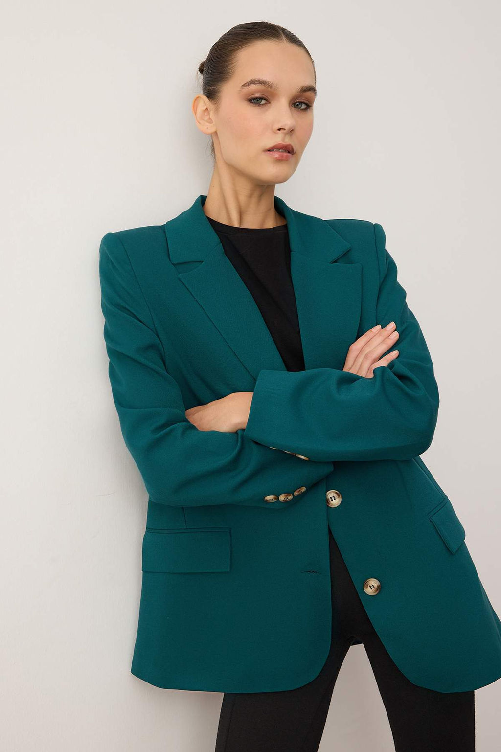 Limited Edition Petrol Regular Astarl? Dokuma Blazer Ceket TWOAW23BC00132