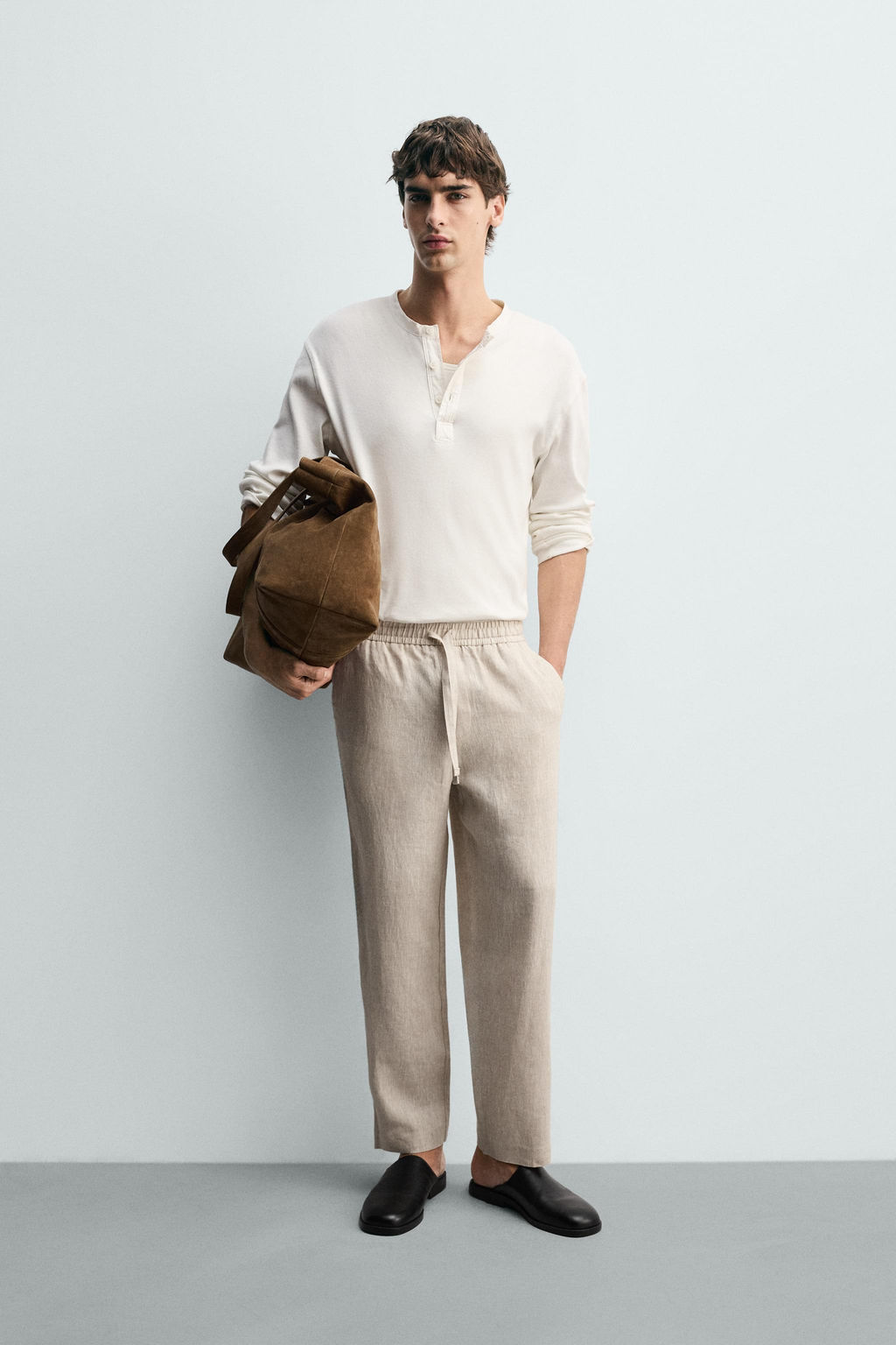100% LINEN RELAXED FIT TROUSERS