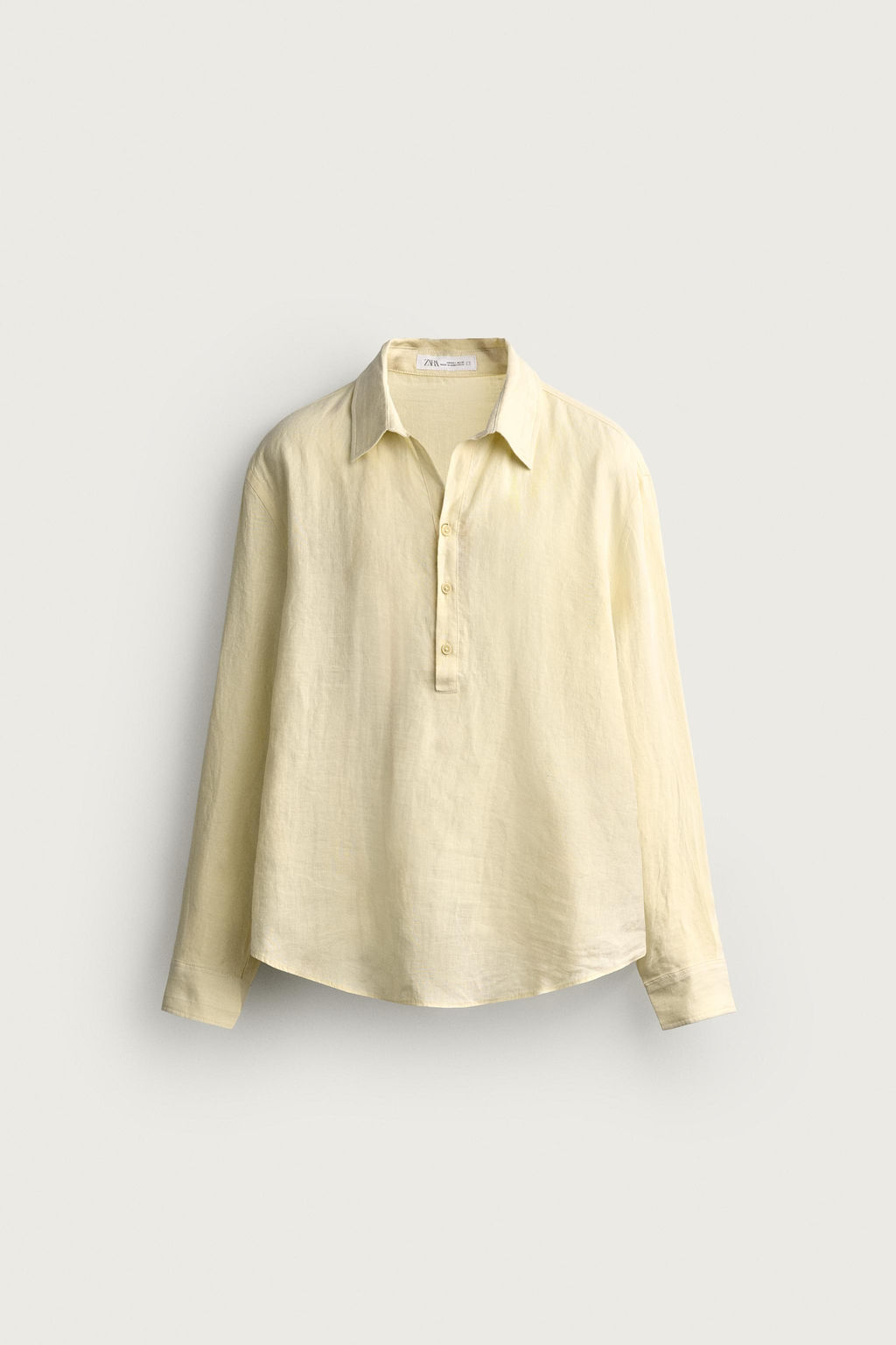 CAMISA POLO 100% LINO / Amarillo pastel - Zara фото 6