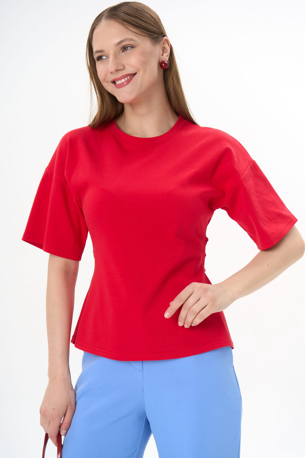 Футболка с завязками Николь (красный) - Эльза фото 8