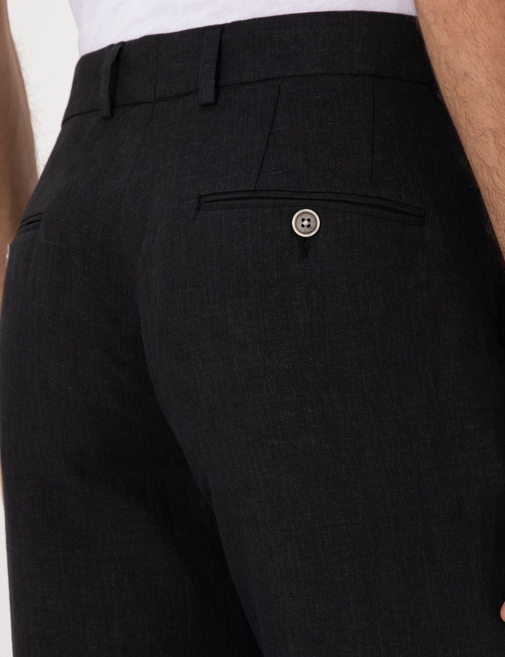 Siyah Slim Fit %100 Keten Pantolon - Cacharel фото 6