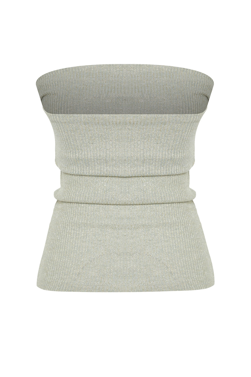 Trendyolmilla Ekru Drape Detayl? Lurexli/Simli Straplez Esnek Orme Bluz TWOSS24BZ00136  фото 34