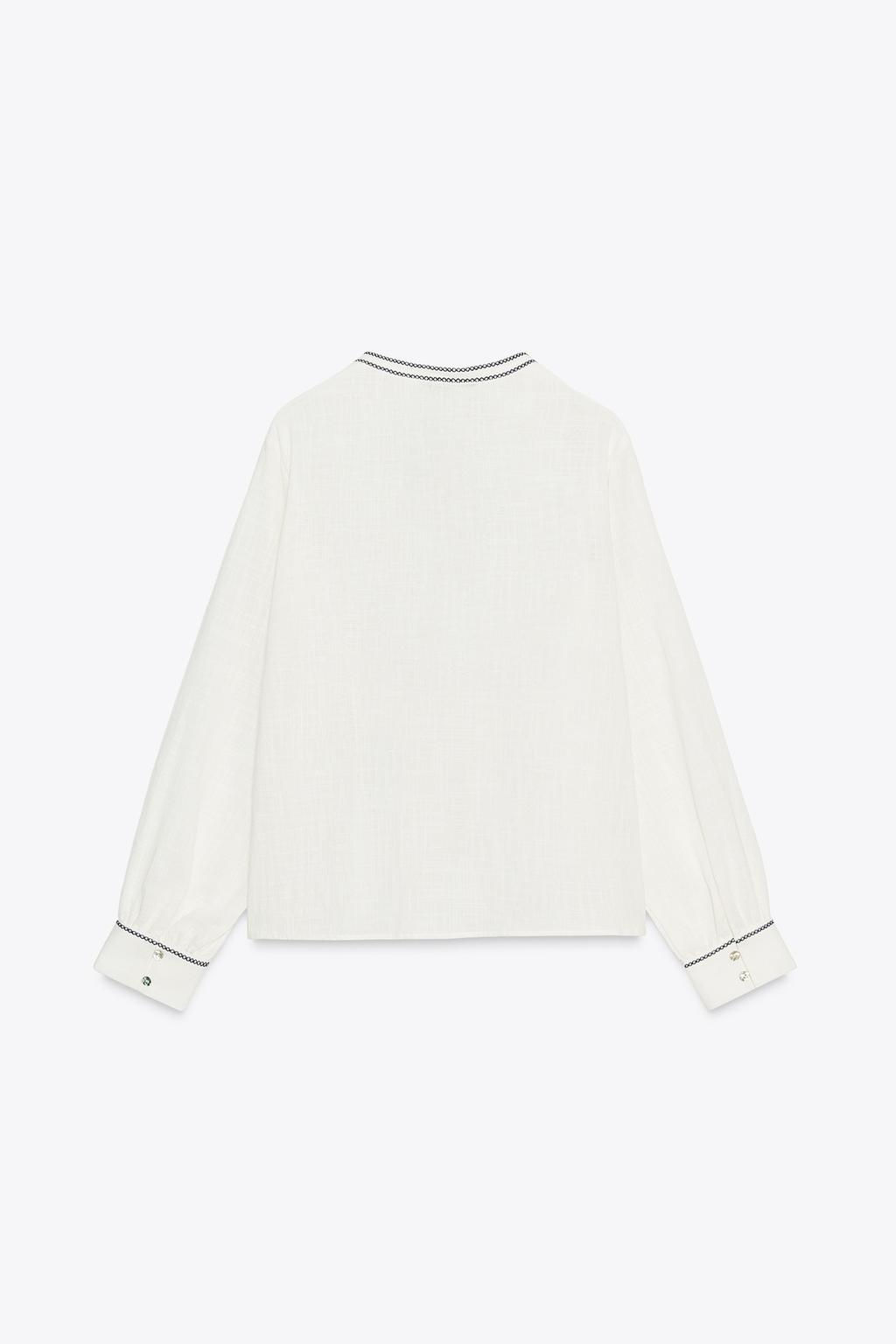 RUSTIC EMBROIDERED BLOUSE - Zara фото 8