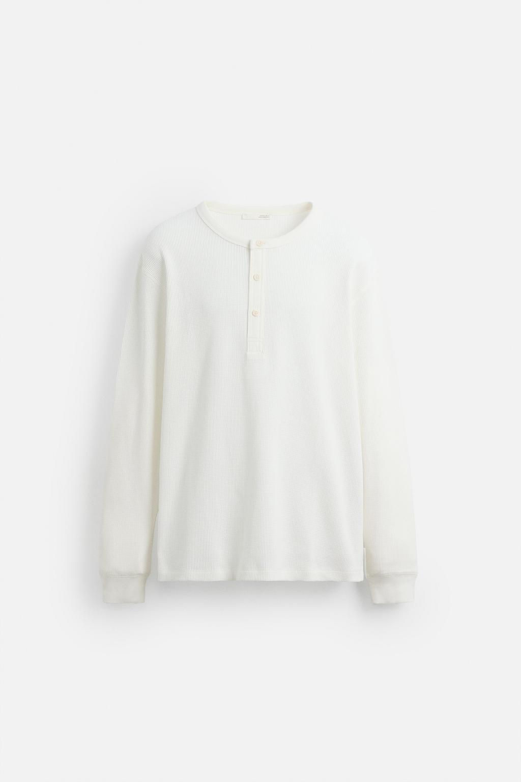 BUTTON-NECK T-SHIRT - Zara фото 7