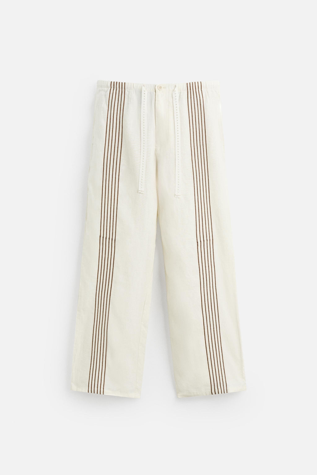 100% LINEN EMBROIDERED TROUSERS - Zara фото 15