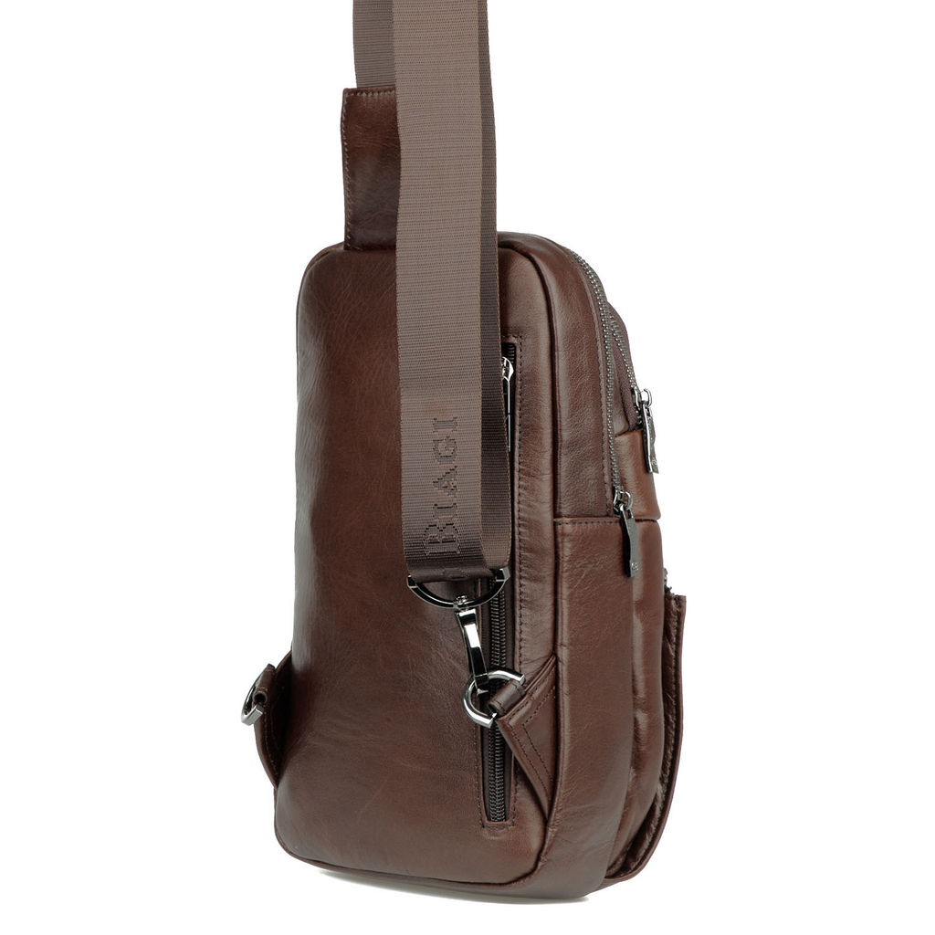 Мужская кожаная сумка-слинг - Barcelo biagi фото 3