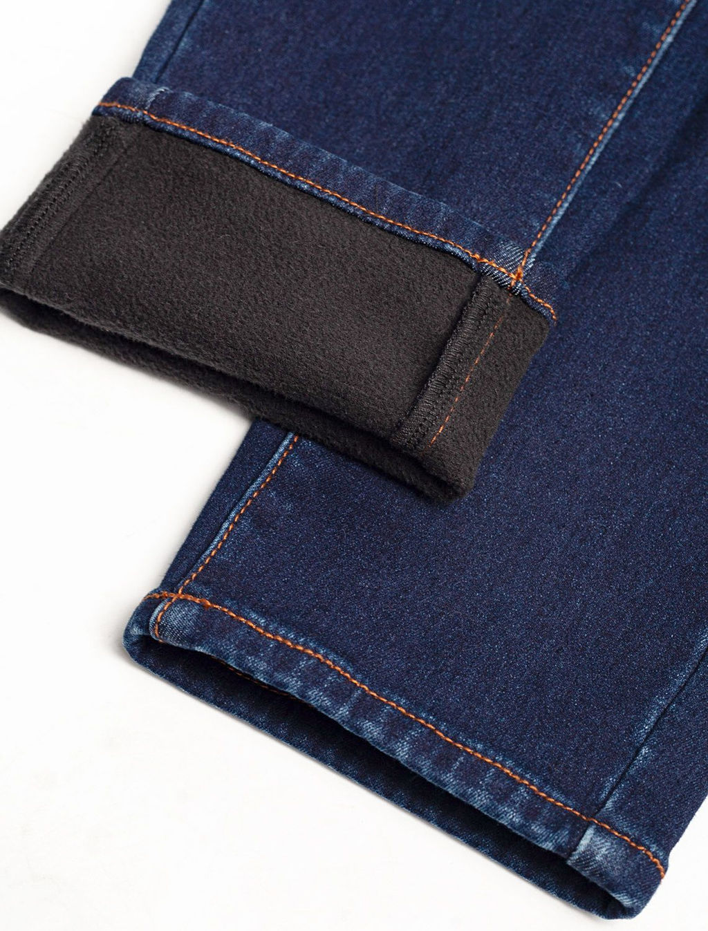 Джинсы mom-fit из эластичного денима на флисе