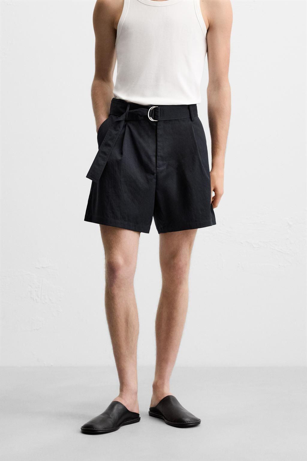 PLEATED BERMUDA SHORTS WITH BELT - Zara фото 2