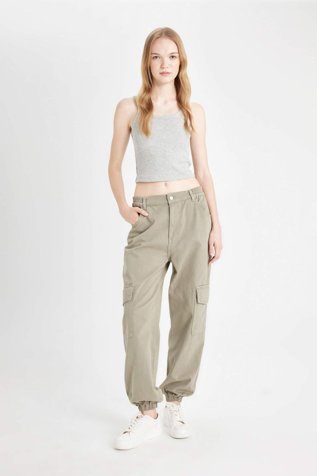 Coool Jogger Pantolon Gabardin KumasNormal Bel Basic Duz Kargo Cepli - Defacto фото 5