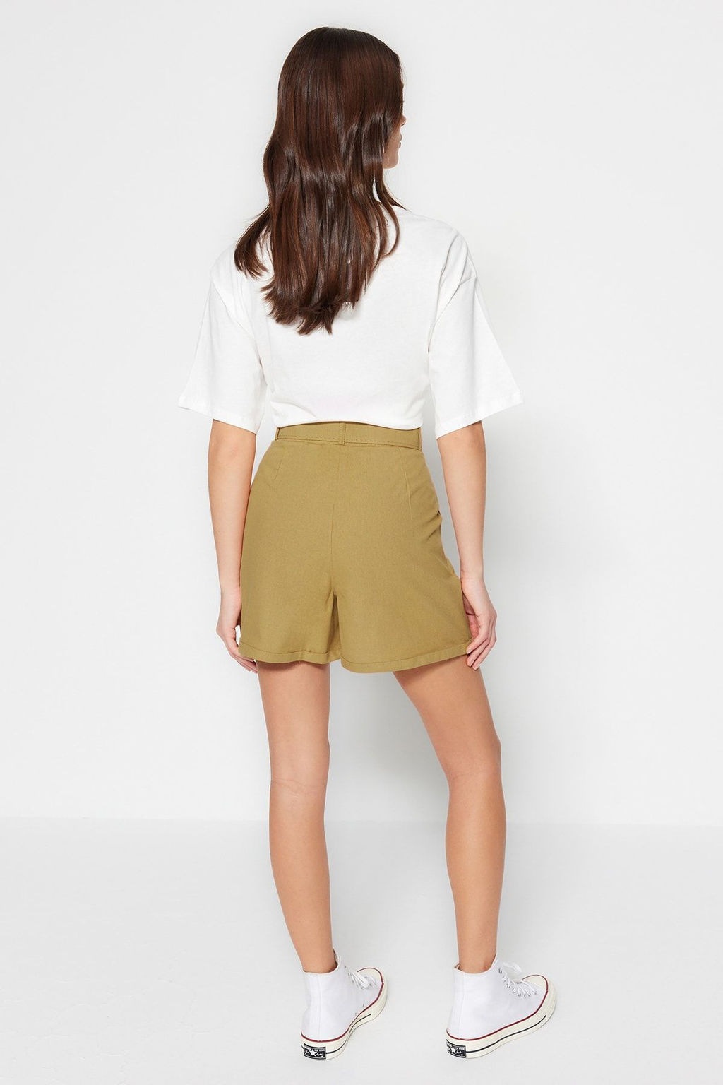 Haki Kemer Detayl? Dokuma Sort TWOSS19IE0062 - Trendyolmilla фото 11