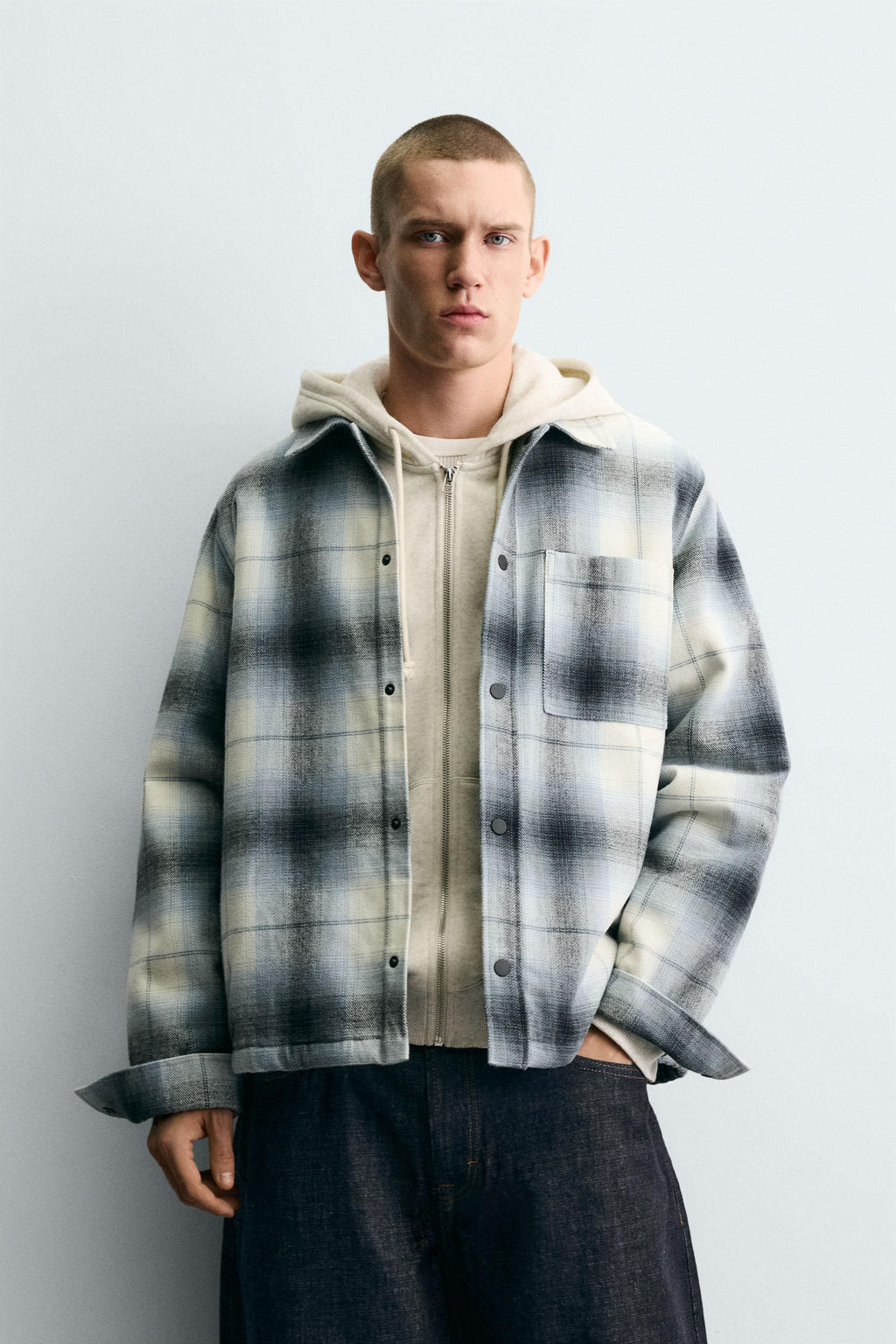 CONTRAST CHECK OVERSHIRT